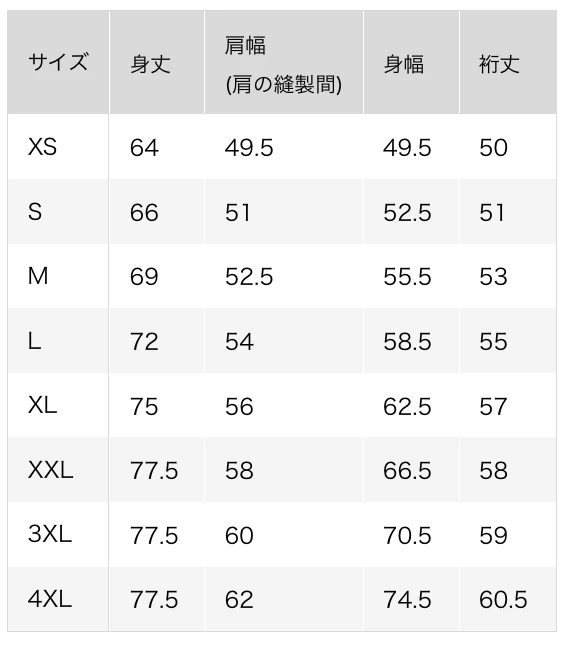 個人サポーター向け JAWS DAYS 2026 オリジナルデザインTシャツ サイズ表